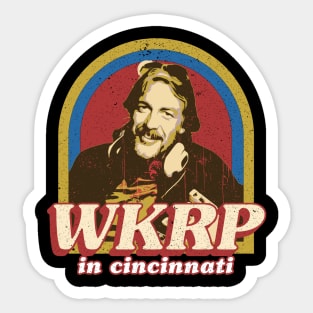 wkrp in cincinnati retro Sticker